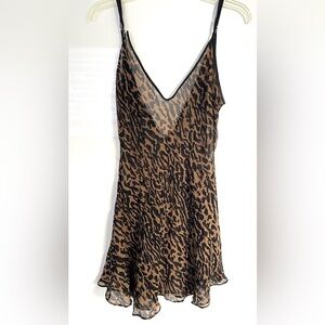 Magic Silk Vintage 90's Sheer Leopard Print Slip Dress